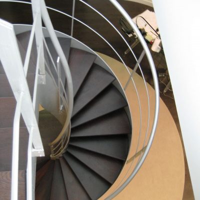 Escalera Diseño – helicoidal sin eje vista superior